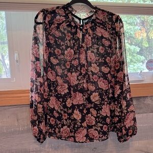 Ever New Melbourne Floral Black and Pink Blouse